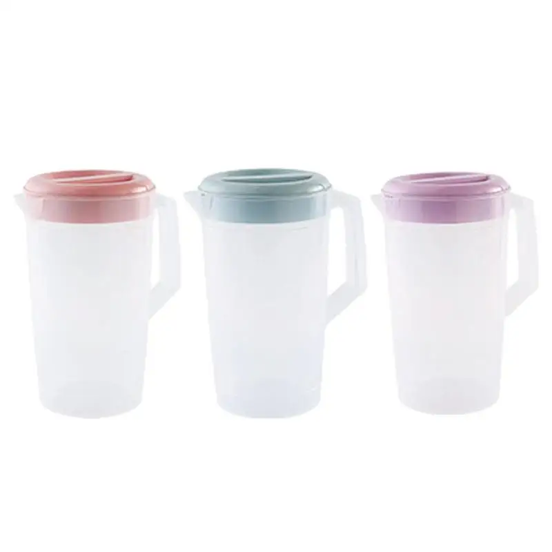 휴대용 손잡이 및 뚜껑이 있는 2000ml 측정 투수, 대용량 액체 측정 컵, 내구성 있는 투명 음료 주전자