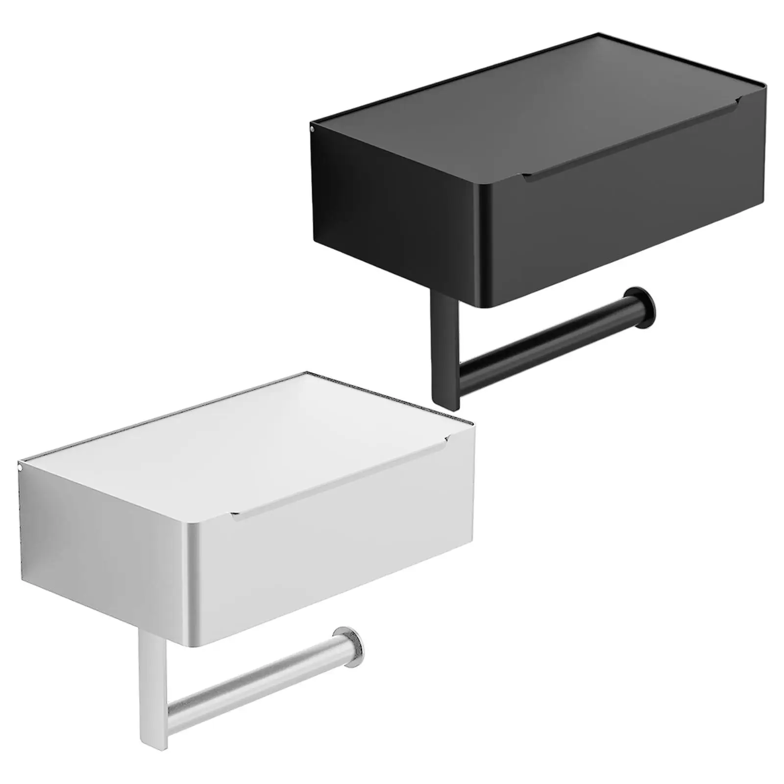Stainless Steel Toilet Tissue Paper Holder Storage Rack Sturdy Wall Mount Toilet Storage Box for Bathroom Home Kitchen Bedroom