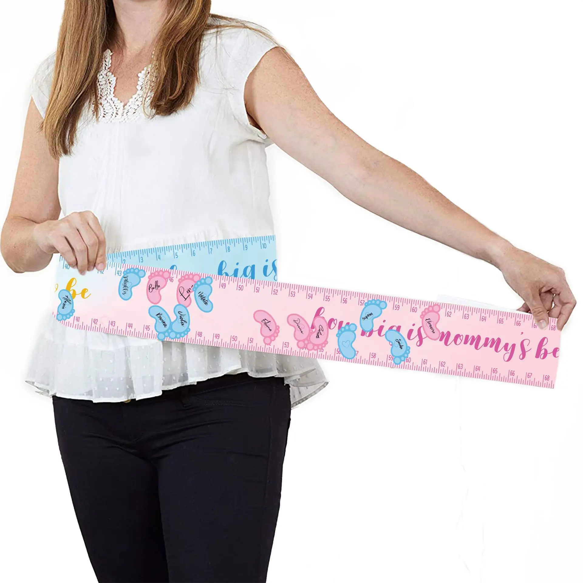 European and American Gender Reveals Baby Unveiling Team Game Card Baby Shower Birthday Party How Big Is Mommy's Belly Game Set