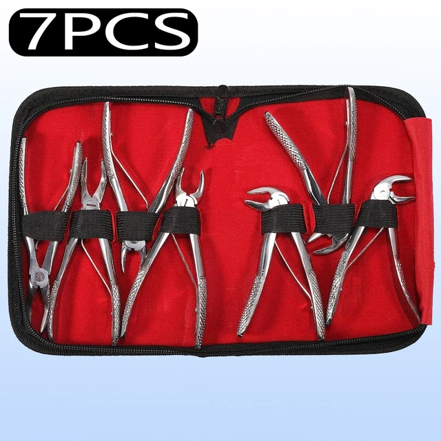Dental Forceps Tooth Extraction Forcep Pliers Kit 7pcs for Child&10pcs for Adult Stainless Steel Orthodontic Dental Tools