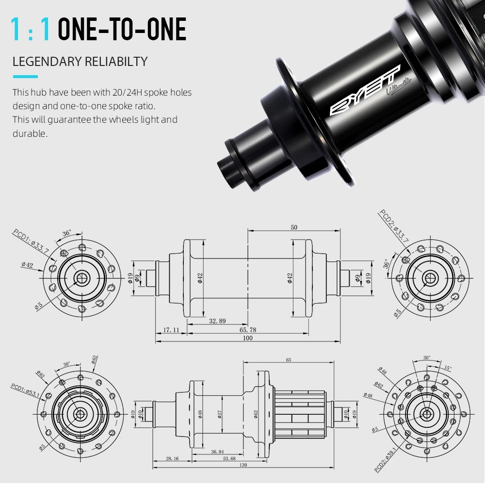 Ryet Road Bike Hub Pawls Superlight Hub Ceramic Bearings 275g J