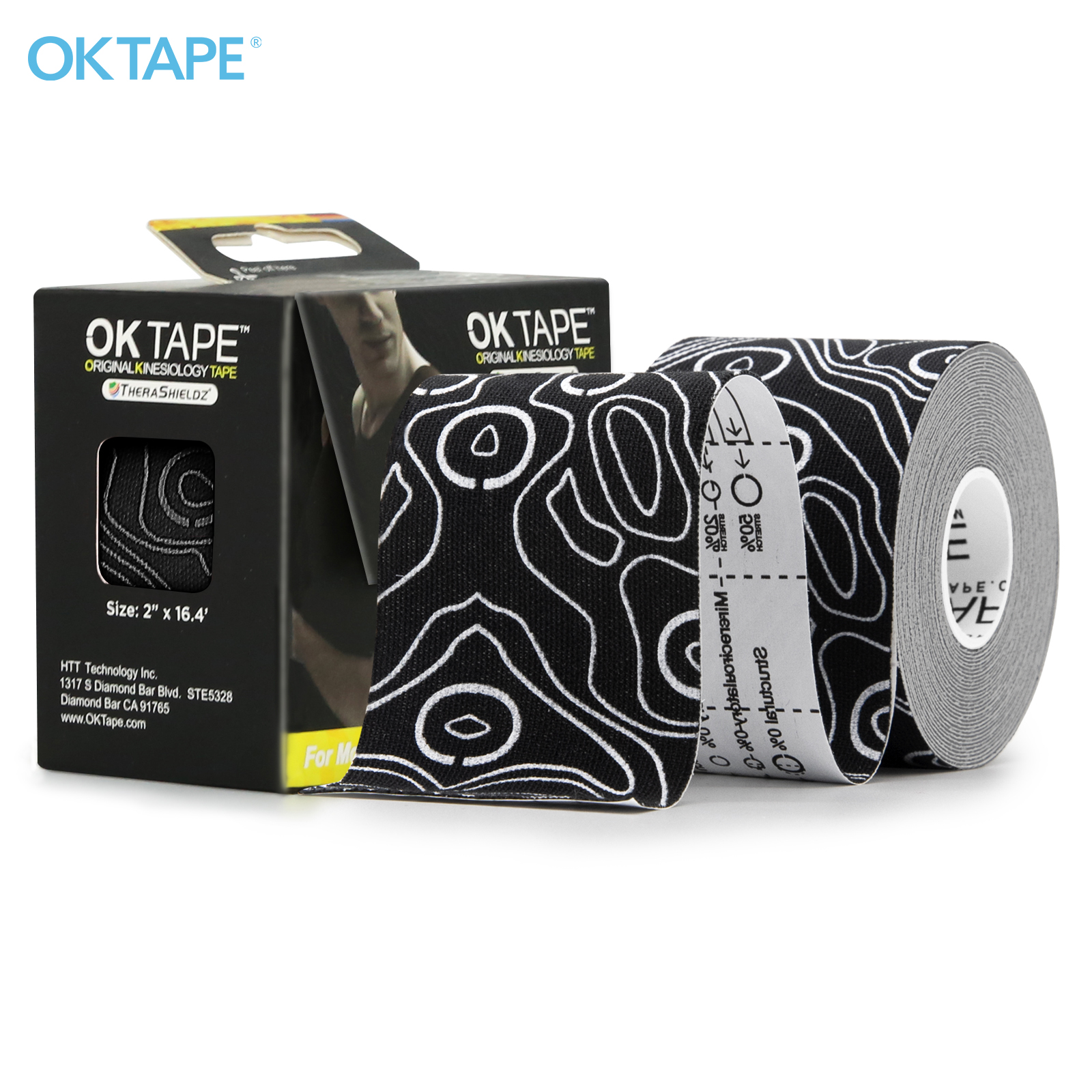 OK TAPE PRO Kinesiology Tape, Free Cut Breathable Waterproof Elastic Athletic Bandage Latex Free Fitness Gym Pain Relief 5CMx5M
