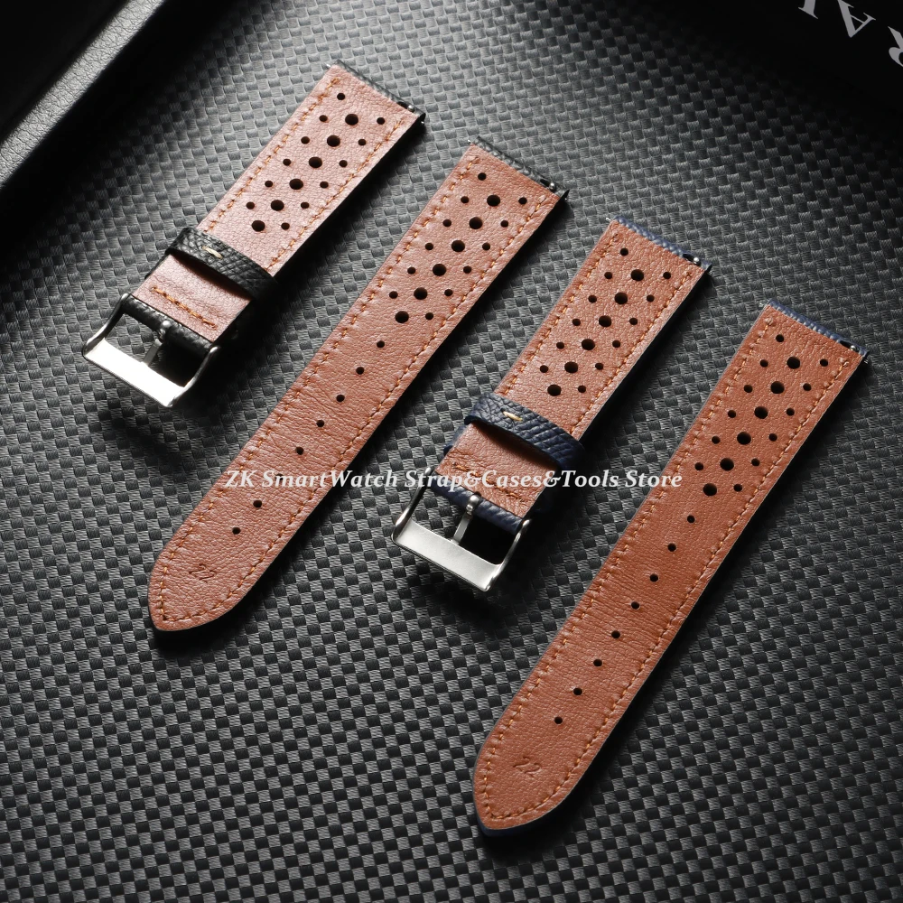 18mm 19mm 20mm 22mm Vintage Echtes Lederband Männer Frauen Universal Rindsleder Bands Atmungsaktive Quick Release armbänder für Seiko – Detail 4