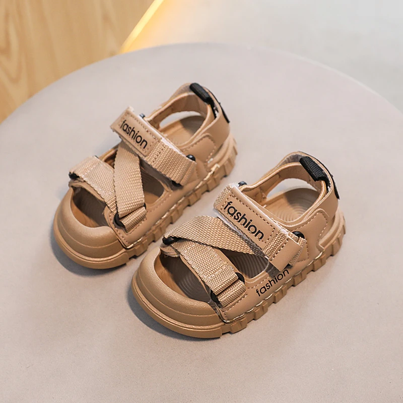 어린이 캐주얼 스포츠 샌들, 부드러운 밑창 비치 슈즈, 미끄럼 방지 디자이너 샌들 스니커즈, 소년 소녀, 3-6Y, 여름 
