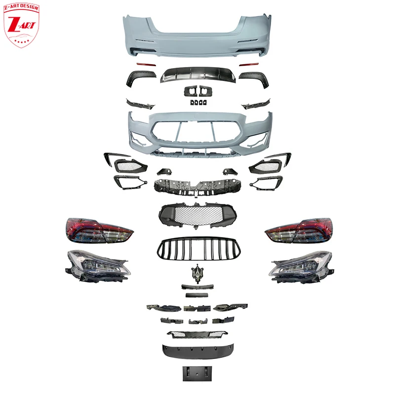 Z-Art Facelift Body Kit Per Maserati Quattroporte 2013-2016 Nuovo Kit Corpo Trofeo Per Quattroporte 2021 Look Body Kit + Luci