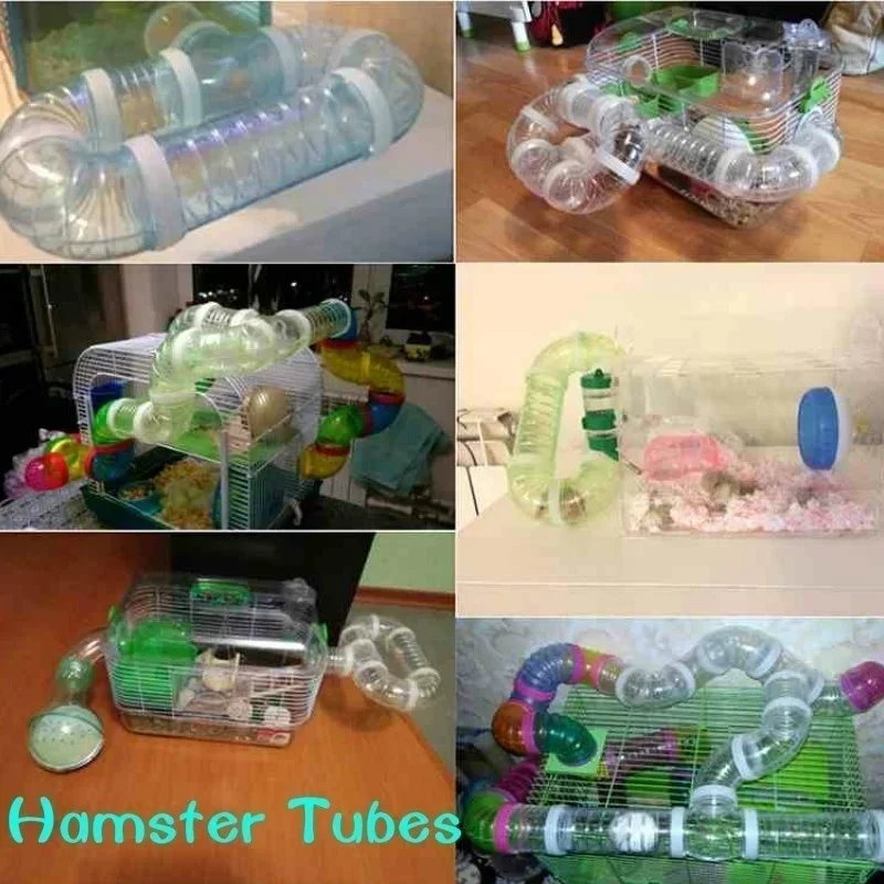 U-type Plastic Pipe Line Tubes Training Play Connected External Tunnels Toys For Small Animals Hamster Cages Product Supplies