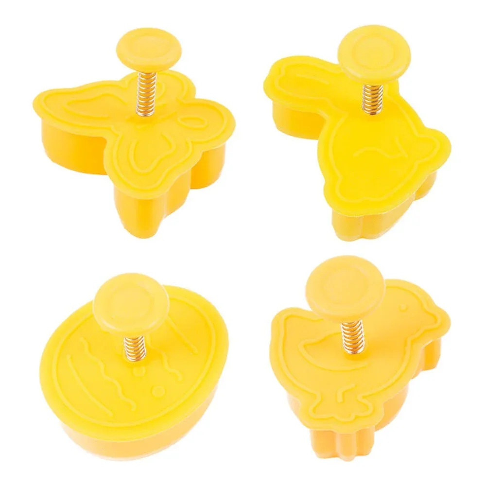 4Pcs Easter Bunny Pattern Baking Mold Cookie Cutter For Kitchen Biscuit Cookie Pastry Fondant Cake Decorating