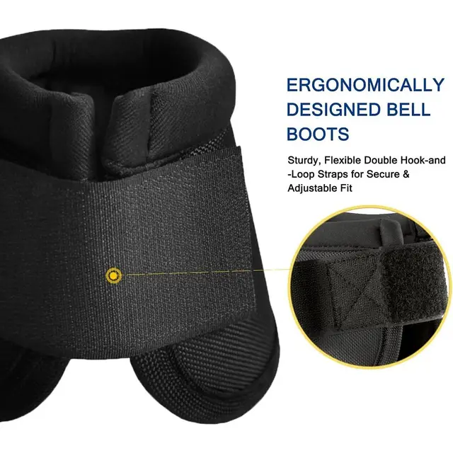 1Pair Quick Drying Horse Bell Boot Heavy Duty Protection Oxford Cloth Equine Hoof Boot Comfort Feet Guards 2
