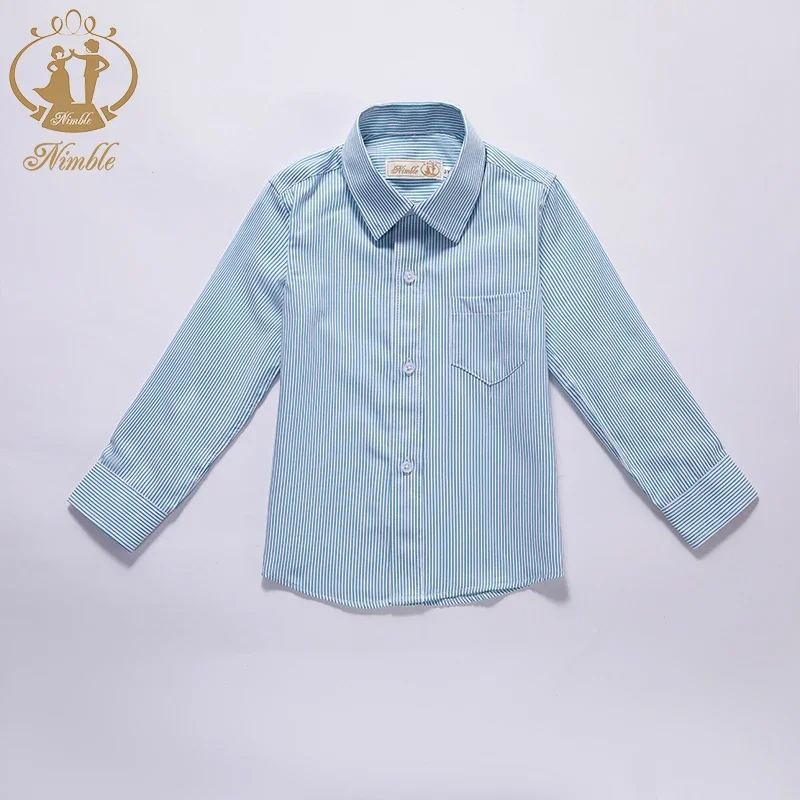 Baby Clothes Spring Autumn New School Formal Long Sleeve Shirt for Boys Turn Down Collar Blouse Coat Teenage Tops 2-13 Year