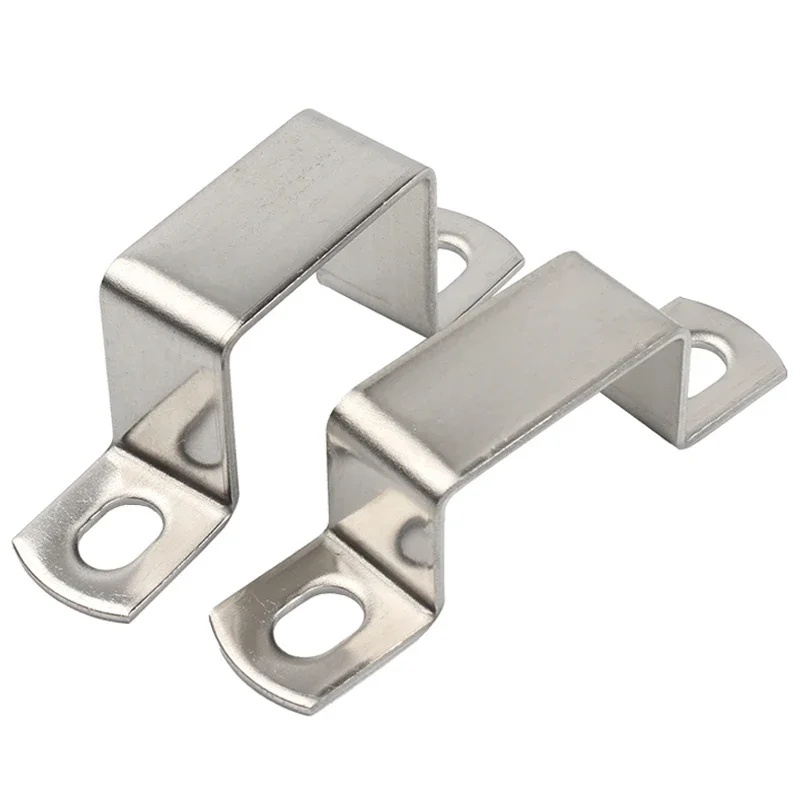 304 Stainless Steel Thickened Square Rectangular Ohm Tube Card U/M-type Horseback Saddle Clip Clamp Buckle Throat Hoop Bracket