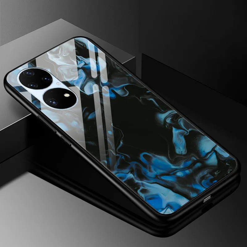 Luxury Tempered Glass Phone Case with Hard Back Bumper