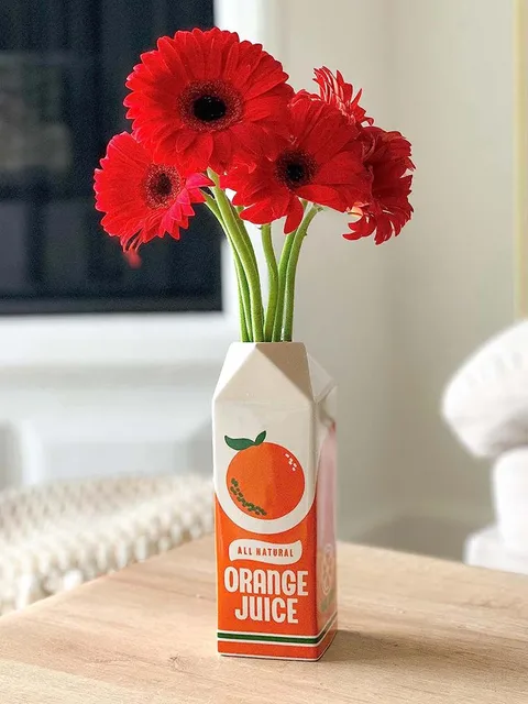 Vintage Inspired Rise and Shine Decorative Ceramic Vase, Unique  Home/Kitchen/Office Accent, Orange Juice 8.75H - AliExpress