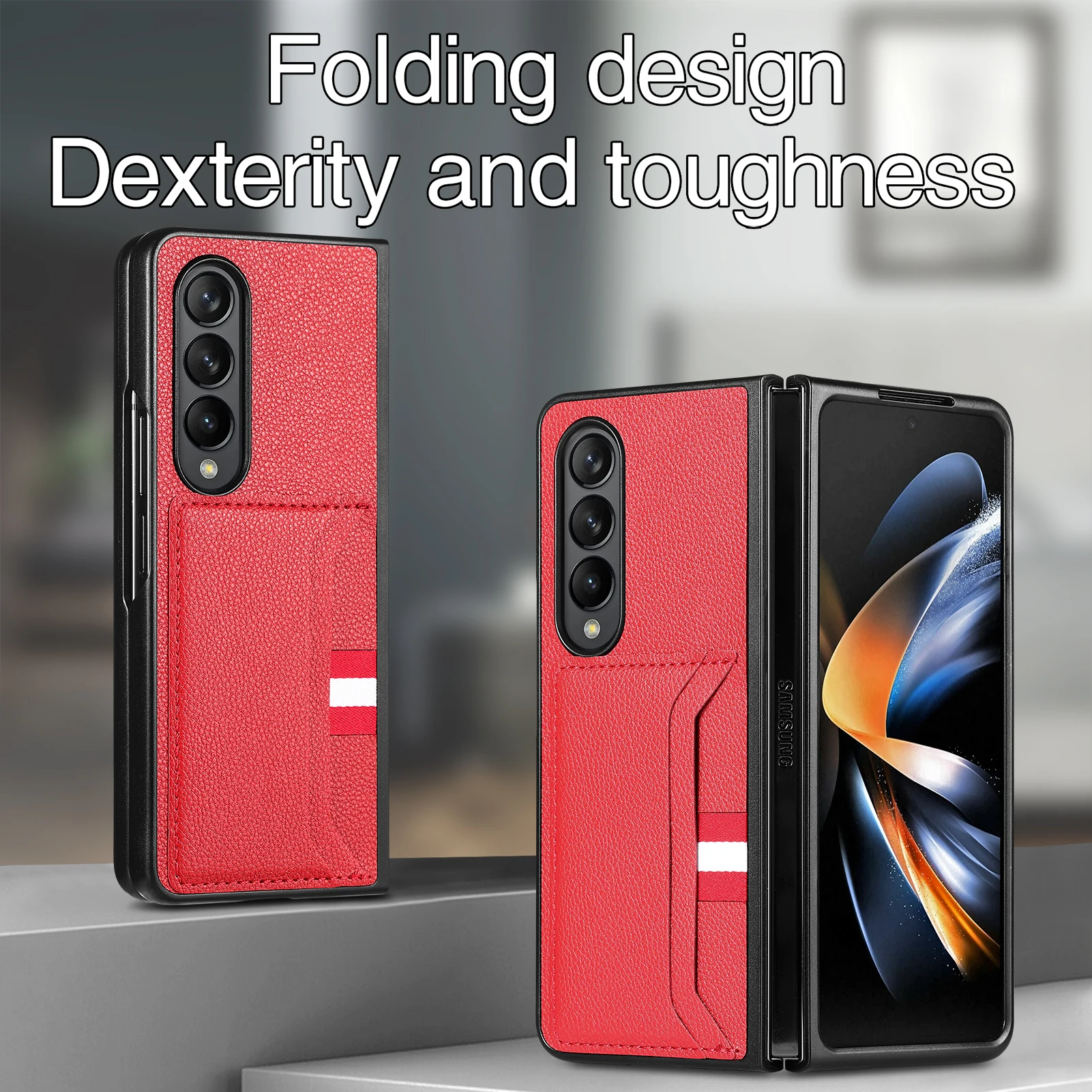 Custodia Pieghevole Per Borsa Per Cellulare Per Samsung Galaxy Z Fold5 Fold3 Fold2 Fold2 Fol4 2 Fold4 Tasca Per Carte In Pelle Capa