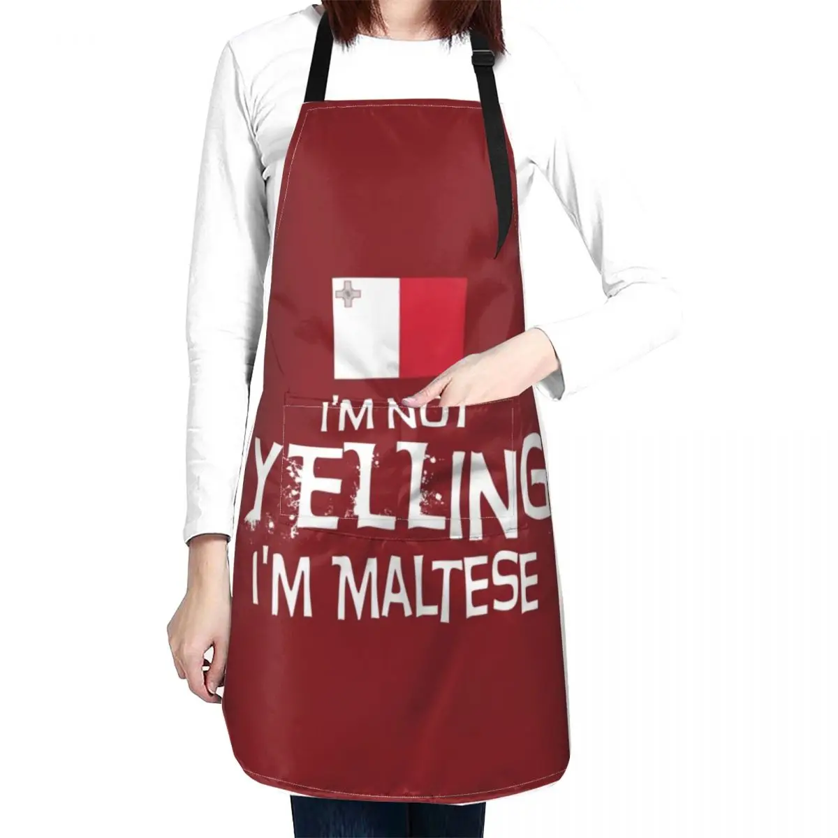 Flag of Malta I'm not yelling I'm Maltese. Apron men's barbecue apron Apron For Kitchen Home Cleaning