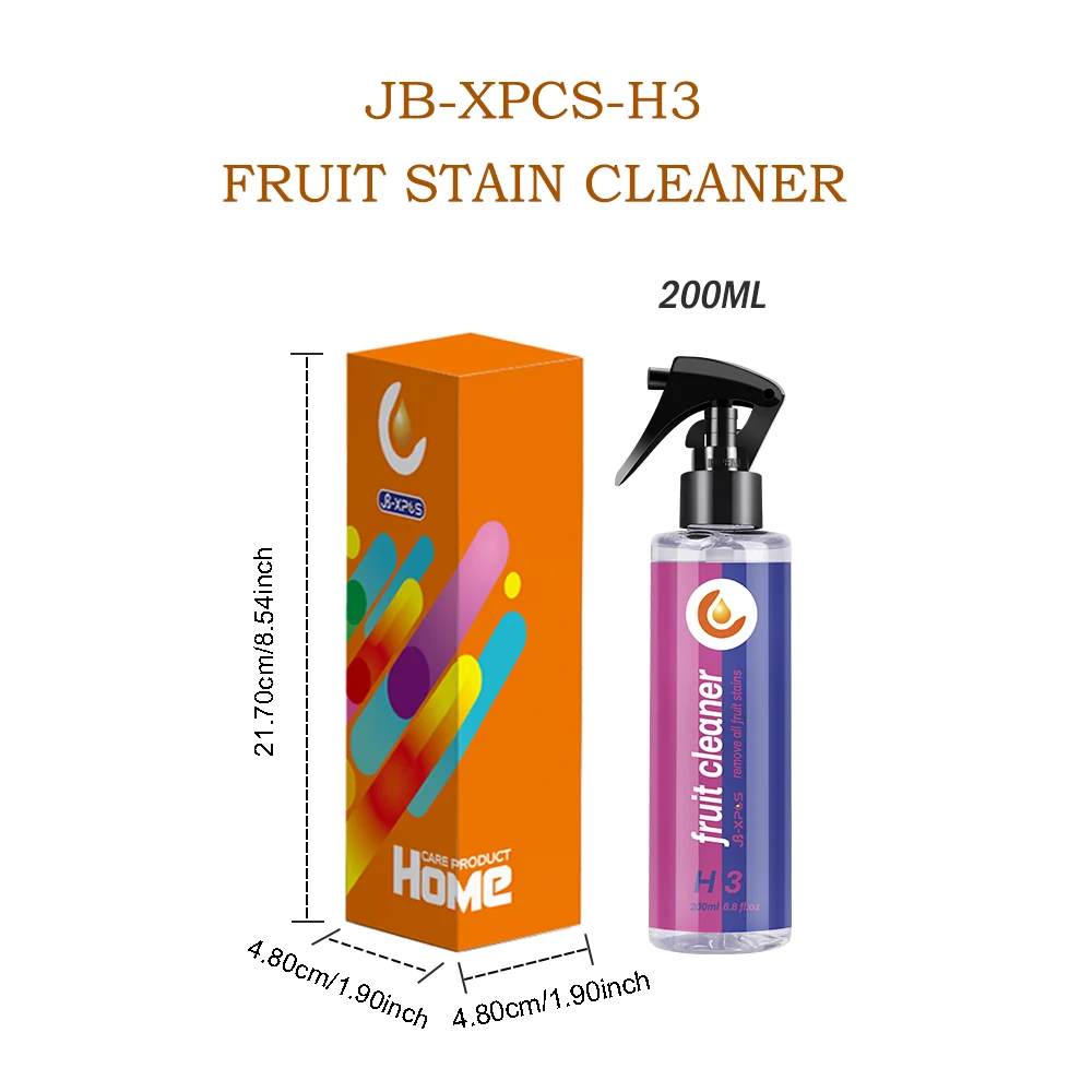 200ML Fruits Stain Remover Clothes Baby Specific Fruits Cleaner Mild Formula No Harm Fabric Washing JB XPCS H3