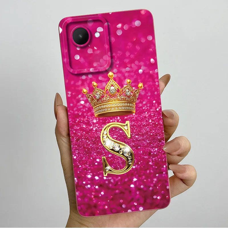 Crown Letters Soft Case with Camera Protection - Stylish Back Cover