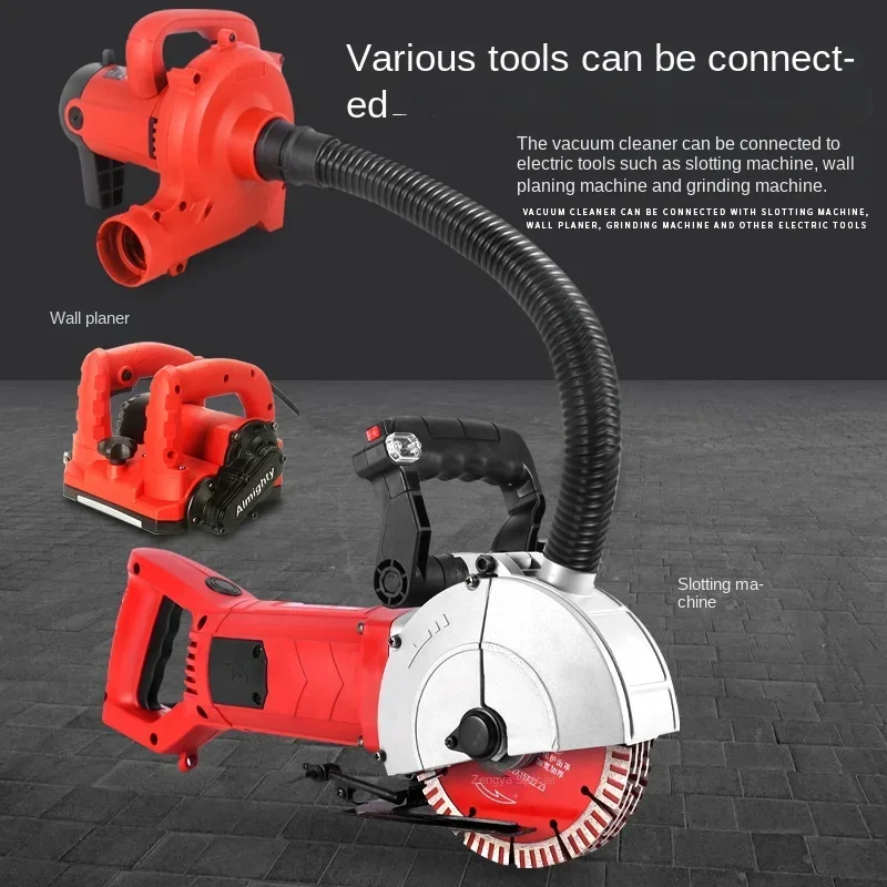 1880W 220V Industrial Grade 6-Speed Dust Collection Motor Blower Vacuum Cleaner Suite for Floor Electric Cutting Slotting Clean