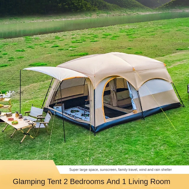 8-10 People Two Living Room One Hall Camping Tent Outdoor Portable  Sunscreen Rain Proof Automatic Quick Setup Tents Large Space - AliExpress