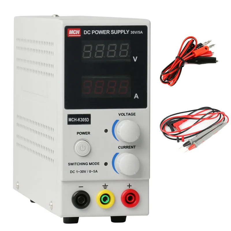 

Mini Laboratory Digital LED Adjustable MCH K3010DN K305D K305DN Regulated Switching DC Power Supply 30V 10A 5A 0.01V 0.001A