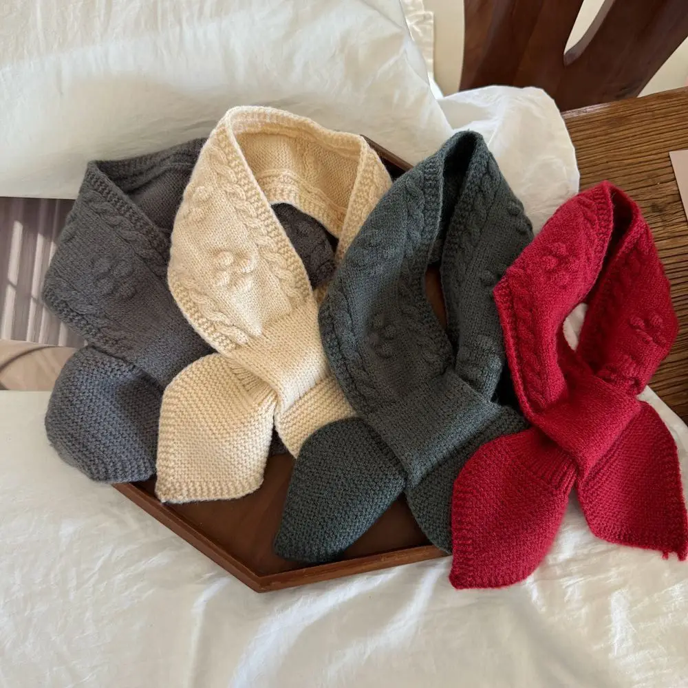 Fashion Warm Kids Winter Scarf Thick Korean Knitted Scarf Soft Princess Neck Warmer Baby Boys Girls