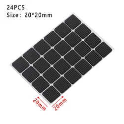 Round or Square Self - Adhesive Furniture Leg Pads - Anti - Slip Floor Protector Mats (20X20mmX24pcs)