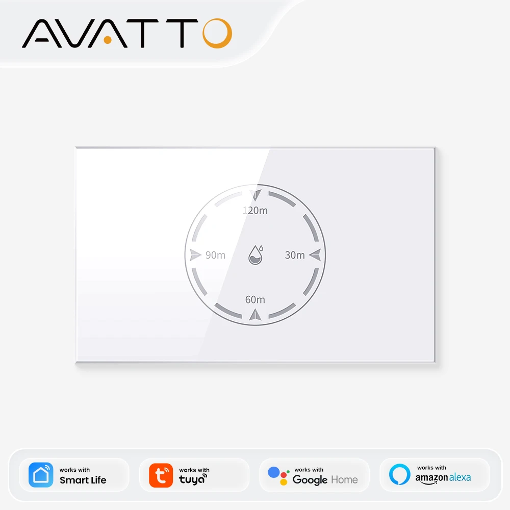 AVATTO Tuya Smart Boiler Switch WiFi 20A/4400W Water Heater Touch Switch Support Time Period Setting For Alexa Google Home