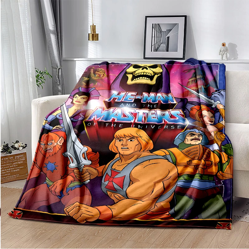 Cartoon He-Man Masters Throw Blanket kids Super Soft Warm Cartoon Flannel Blanket for Travel Bedding Couch Sofa Bed Blanket 2