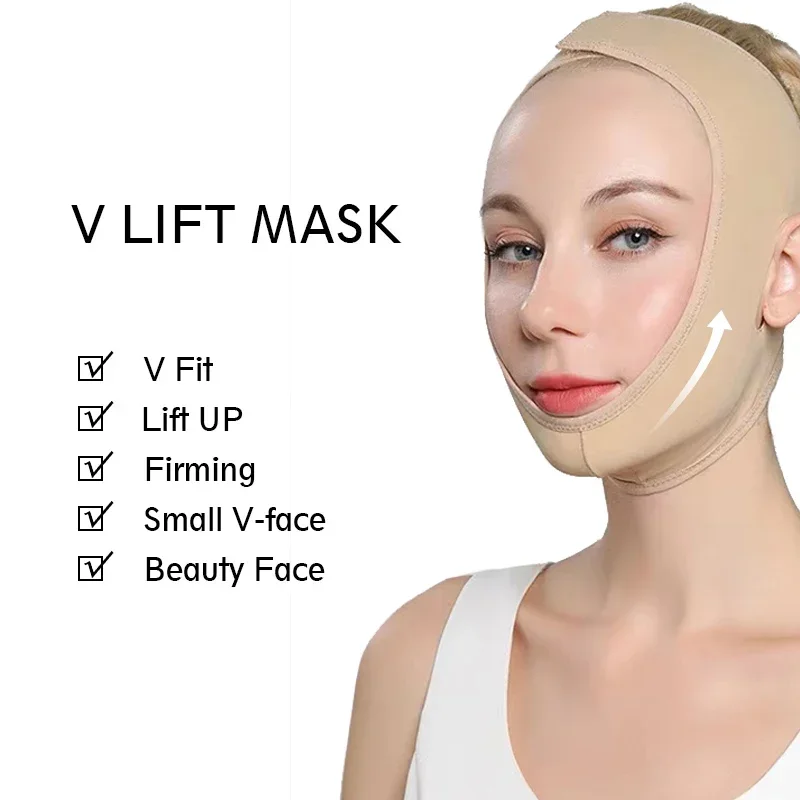 Elastic Face Slimming Bandage V Line Face Shaper Women Chin Cheek Lift Up Belt Facial Massager Strap Skin Care Tools Beauty