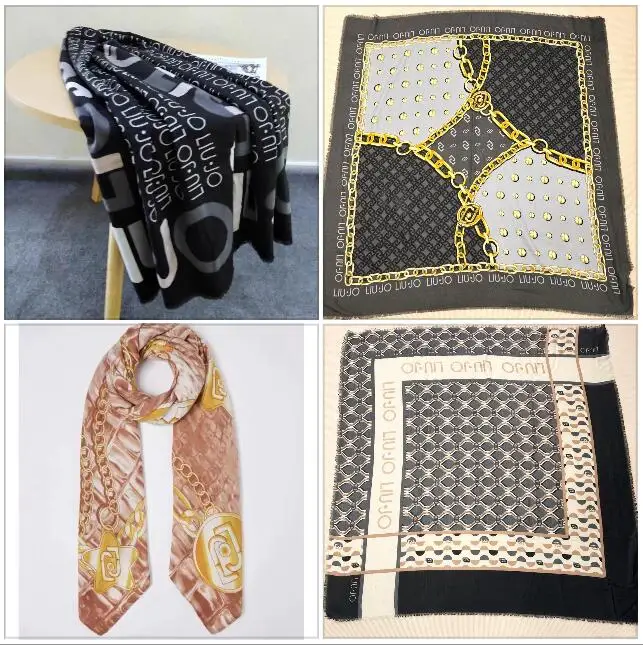

Foreign trade original Italian Liu Jo new scarf print multiple thin large square scarves 120 * 120 fashionable warm shawl