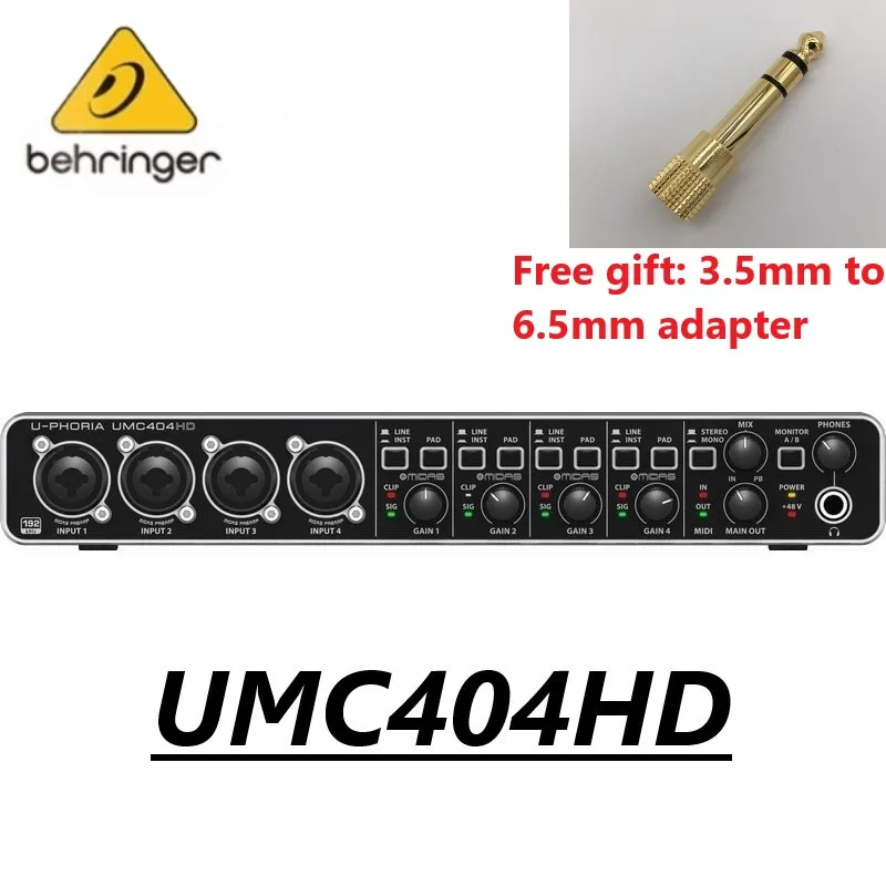 Beh ringer u-phoria umc404hd audiophile 4x4 24-Bit/192 kHz USB 