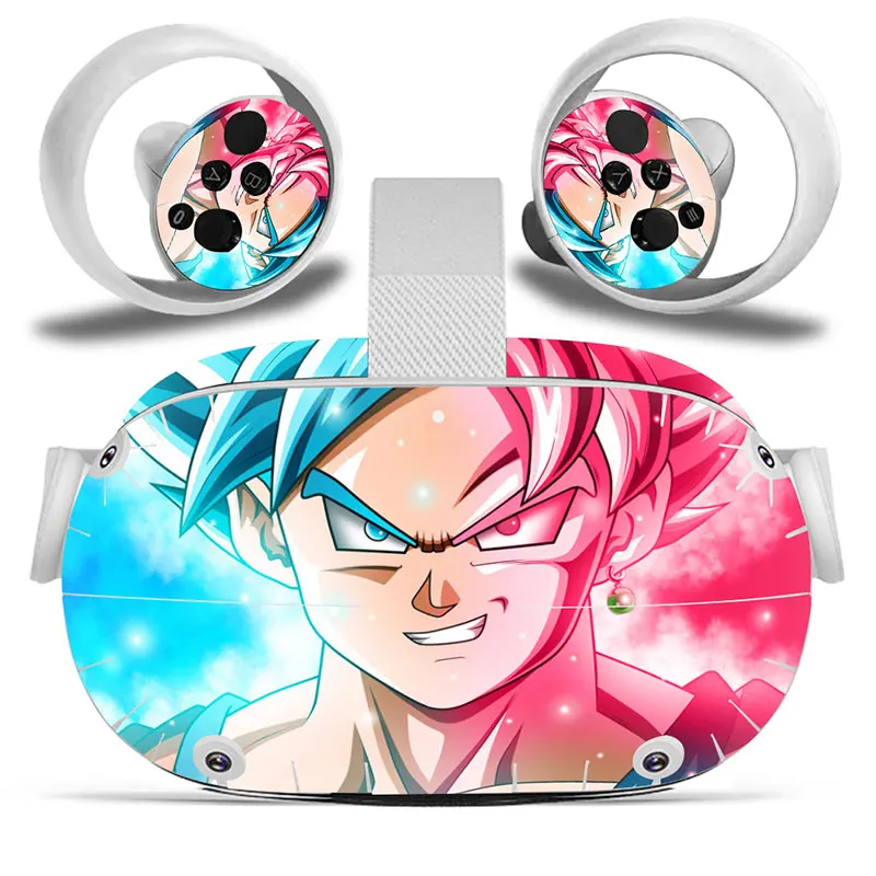 Dragon Ball Goku Skin Sticker For Oculus Quest VR2 Headset Virtual Reality Controller Decal Cover Protective PVC Skin 