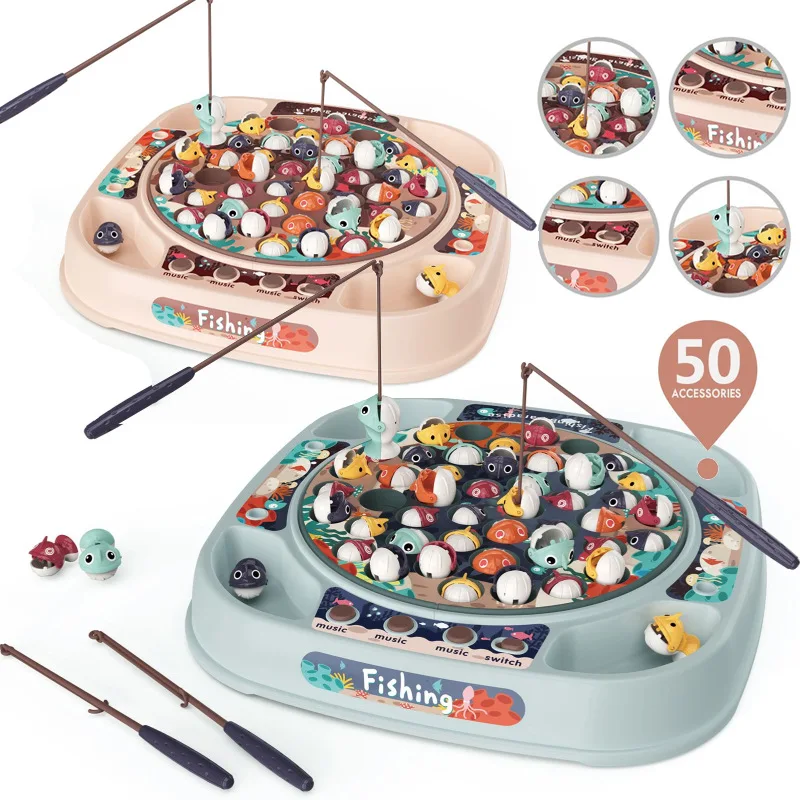 Fishing Toys For Children Electric Musical Rotating Board Play Game Kid