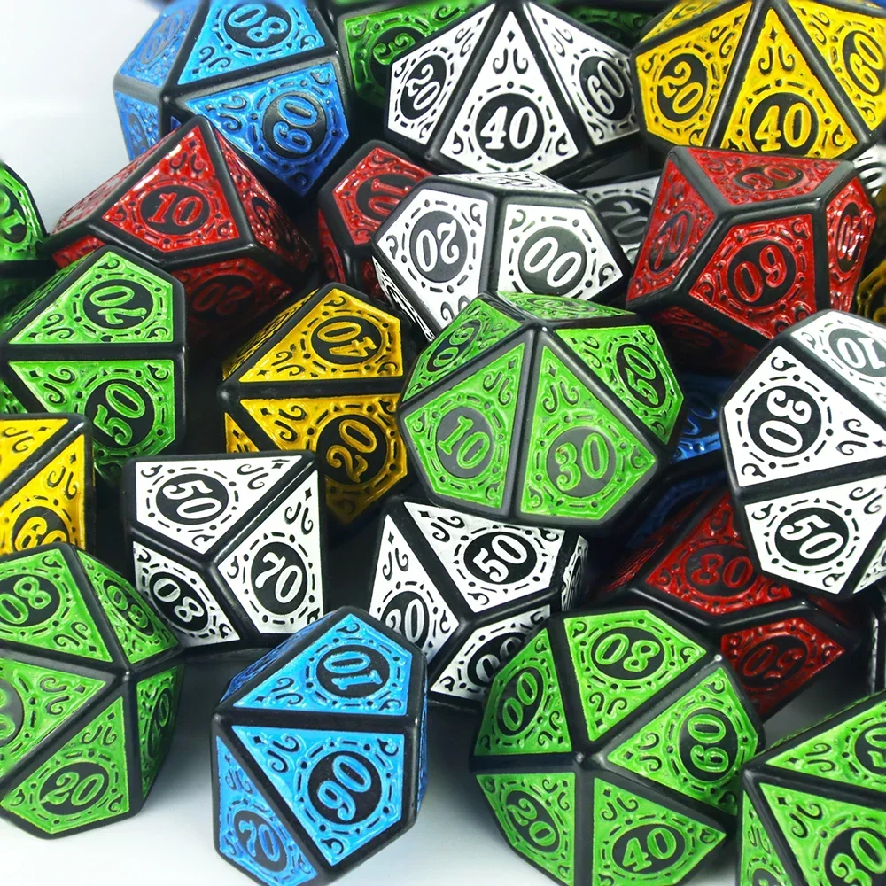 D10% Dice Set 10PCS 10 Sided Percentage for Board Games Dragon Rpg Dados Jogos Dnd As Christmas Birthday Gift