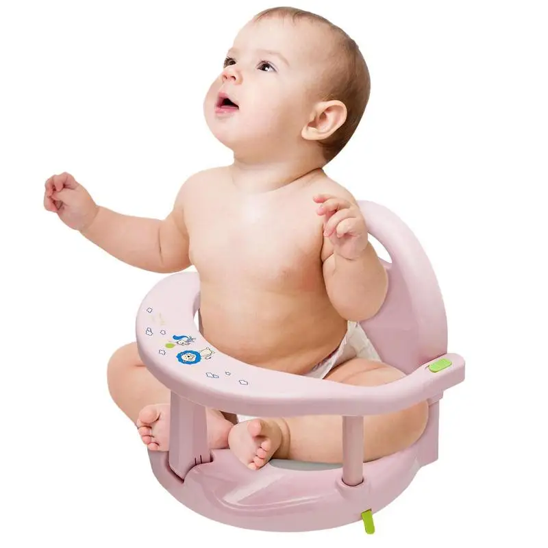 

Foldable Baby Bath Seat With Backrest Support Suction Cups Stable Sit-up Children Bathing Seat Home Bathtub Seat For Baby