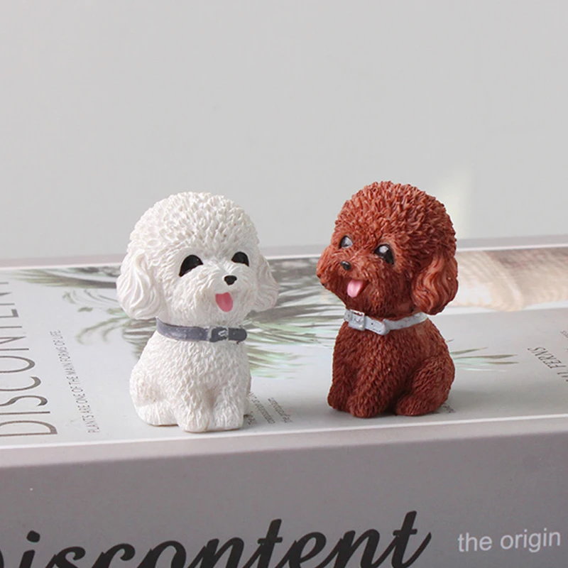 Cartoon Dog Miniatures Resin Cute Dog Figurines Mini Puppy Pet Doll Tabletop Crafts DIY Micro Landscape Garden Decor Accessories