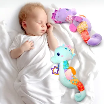 1pc giocattolo lenitivo per bambini peluche cavalluccio marino, dormire, viaggiare, equitazione, auto appesa giocattolo di peluche puzzle interattivo per la prima educazione 1