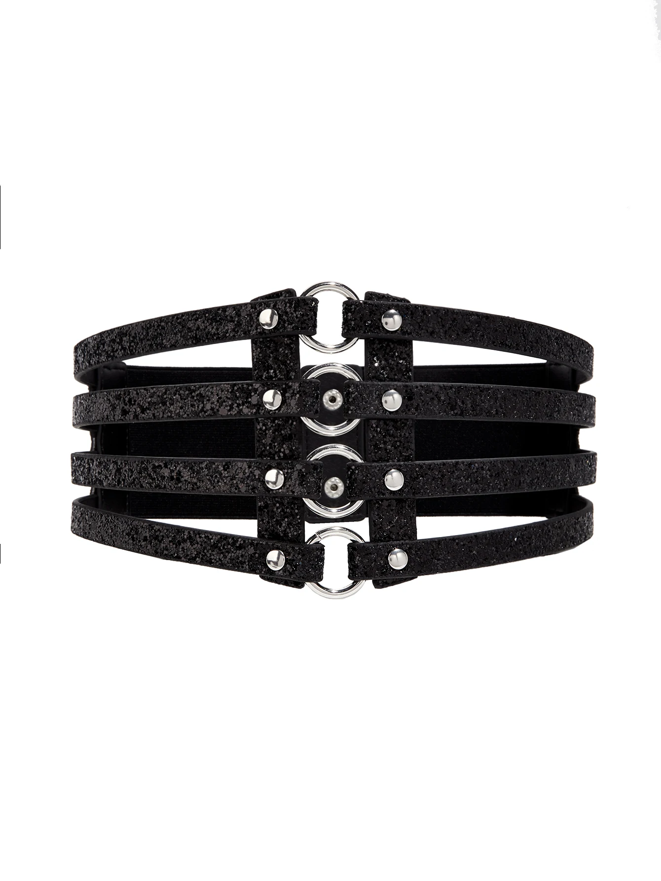 Hollow Waist Belt with wide shape and structured fashion design