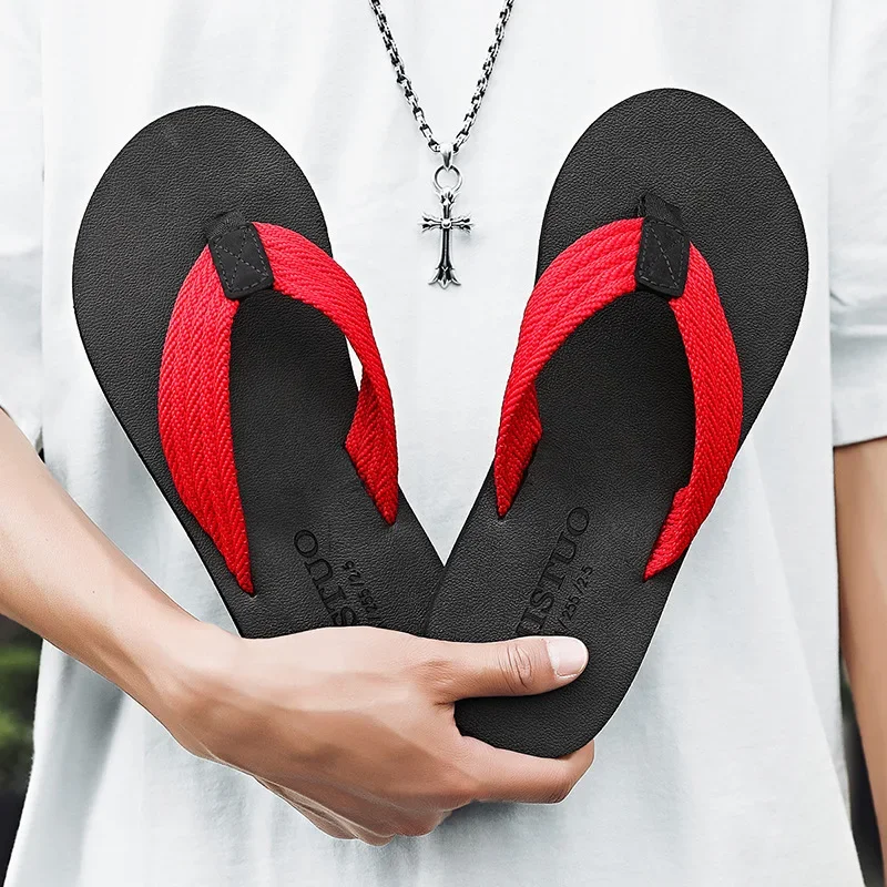 Men Flip-flops Men's Beach Slippers For Droping Shipping Size 40-45