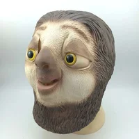 2026 Реквизит для Хэллоуина Сумасшедшая Зверополис Молния Ленивец Латексная маска Вечернее платье Гарнитура Забавный ленивец Латексная маска для гарнитуры с животными — изображение 6