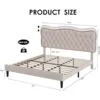King Size Bed Frame,Upholstered Platform with Adjustable Headboard, Easy Assembly, No Box Spring Needed 2