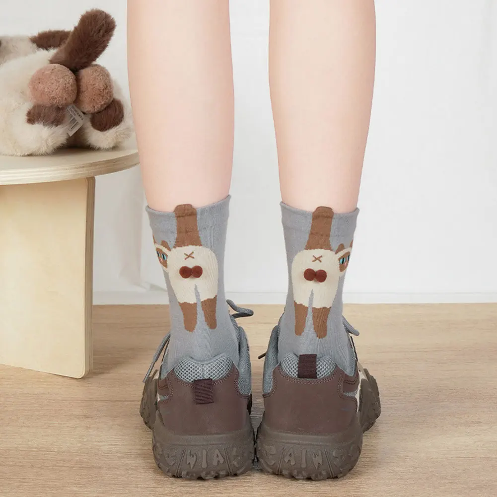 Cute Cat Socks Breathable Cartoon Animal Socks Cat Middle Tube Socks Novelty Gifts for Cat Lovers