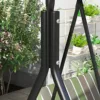 3-Seat Outdoor Patio Swing W/ Canopy & Cushion, Beige & Green 6