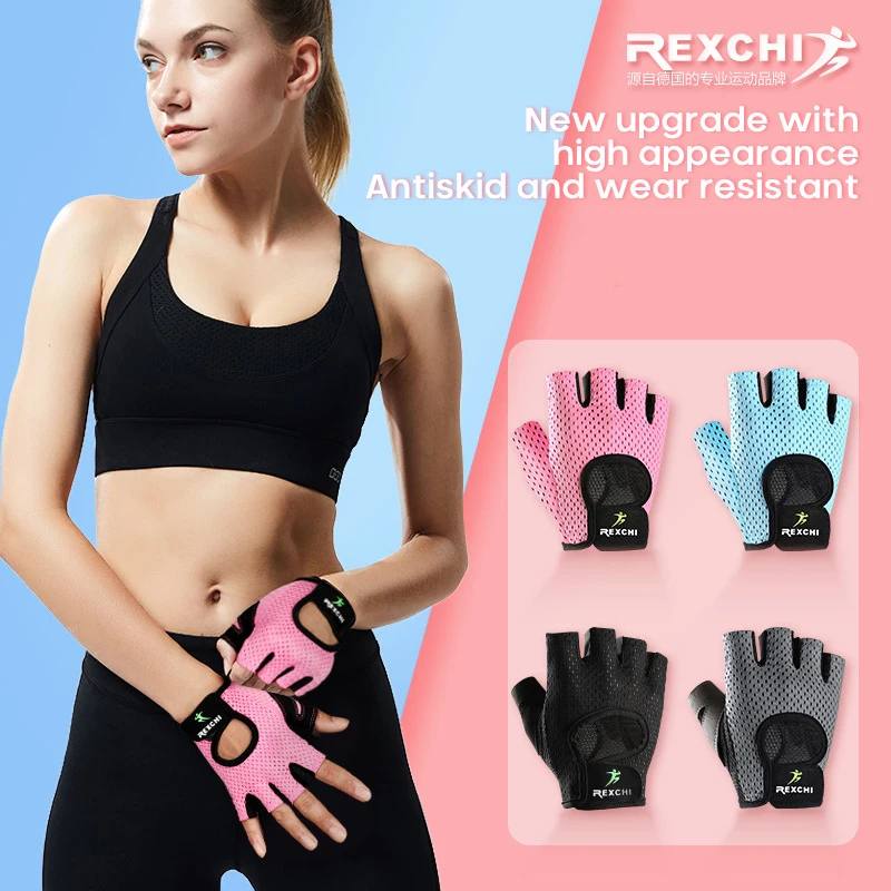 

Unisex Breathable Fitness Gloves Gym Weightlifting Yoga Bodybuilding Training Sports Thin Non-slip Half Finger Cycling Gloves