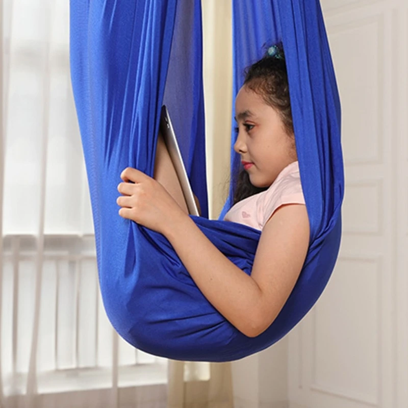 Elastic Body Sock Yoga Hammock for Kids Cuddle Swing Adjustable Chair Swing Hanging Yoga Swing for Kids Easy To Install 3