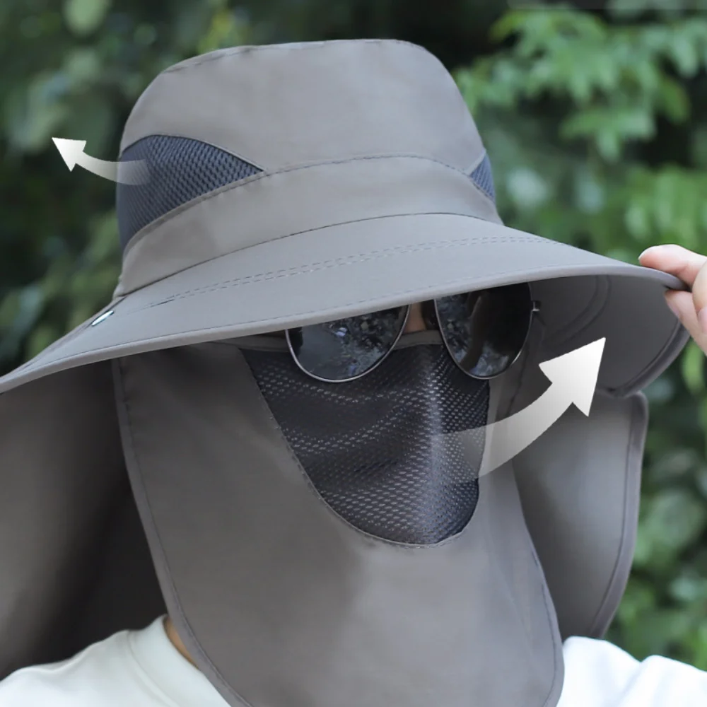 Wide Brim Sun Hat Hot Sale Sunscreen and Shading UV Protection Fisherman Hat Breathable Protect Neck Agricultural Work Gift
