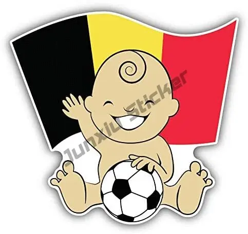 

Belgium Flag Baby Soccer Fan Vinyl Decal Sticker Waterproof Car Decal Bumper Sticker The Whole Body Car Assessoires Glue Sticker