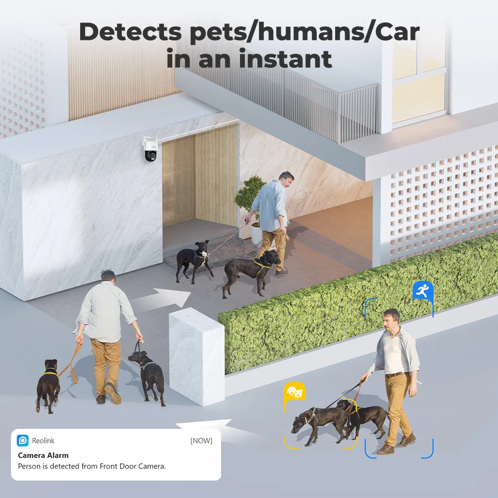 Reolink-cámara de seguridad 4K para exteriores, dispositivo de seguimiento de movimiento de doble lente, cámara PTZ de 8MP, Zoom 6X, detección humana por Ia, IP, Trackmix