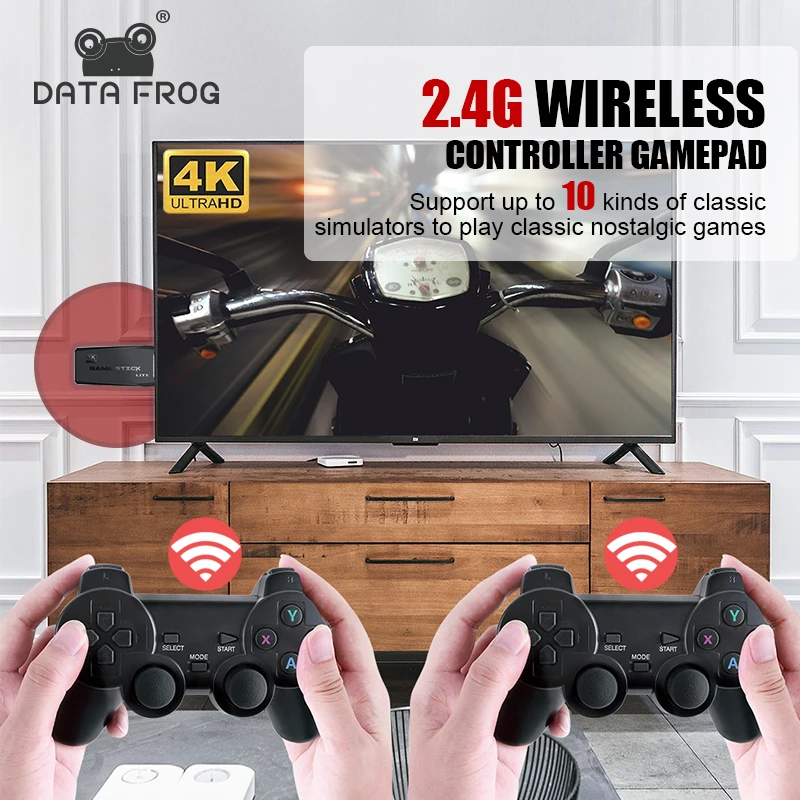 Игровые консоли DATA FROG Y3 Lite 4K HD 2 4 ГГц двойные беспроводные контроллеры для PS1/FC/GBA
