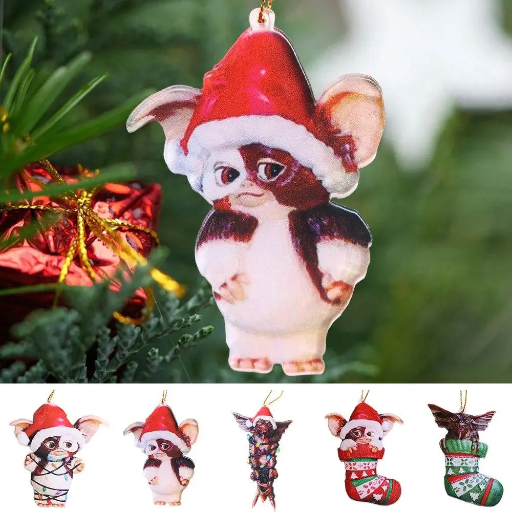 

Акриловая шляпа с Сантой Gremlins, милый летающий дракон, 2D Gremlins, гвоздики, носки, собака, щенок, Рождественская елка, подвески, дни рождения