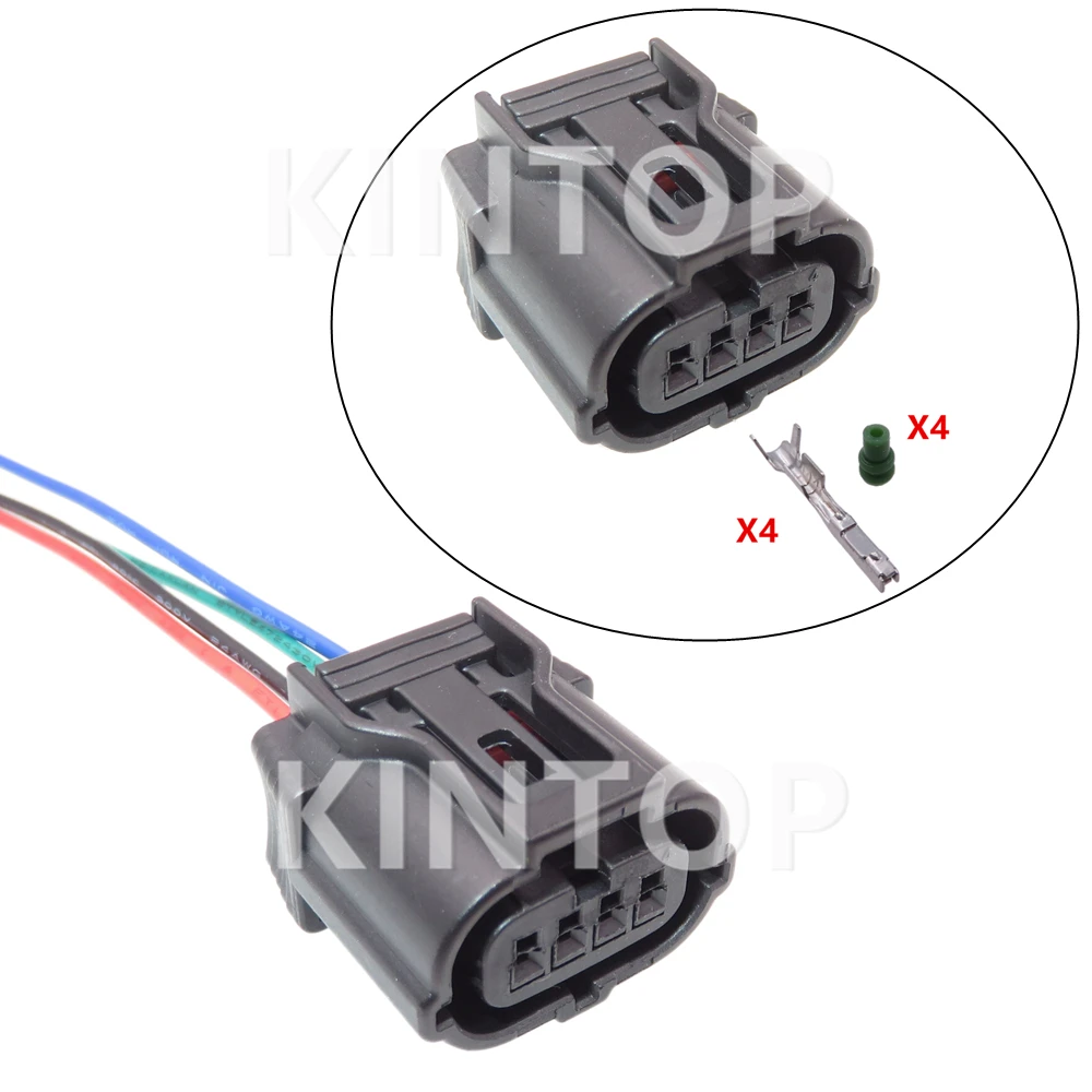 

1 Set 4 Pins Automobile Starter Plastic Housing Connector with Wires Miniature Wiring Terminal Waterproof Sockets